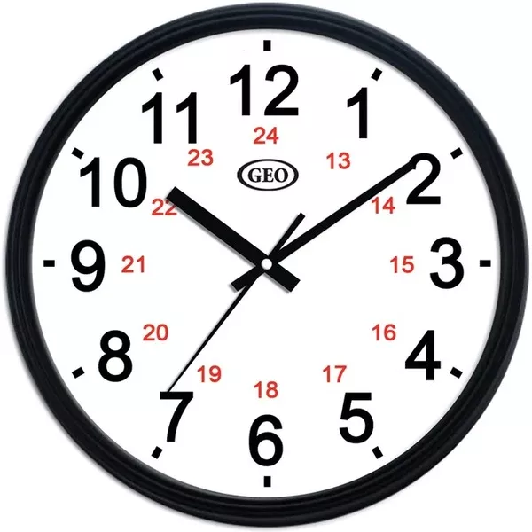 12/24 HOURS BLACK WALL CLOCK (GCI81298)