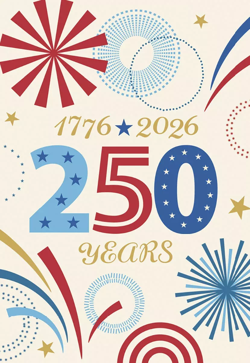1776-2026 Red White & Blue Fireworks America 250Magnet