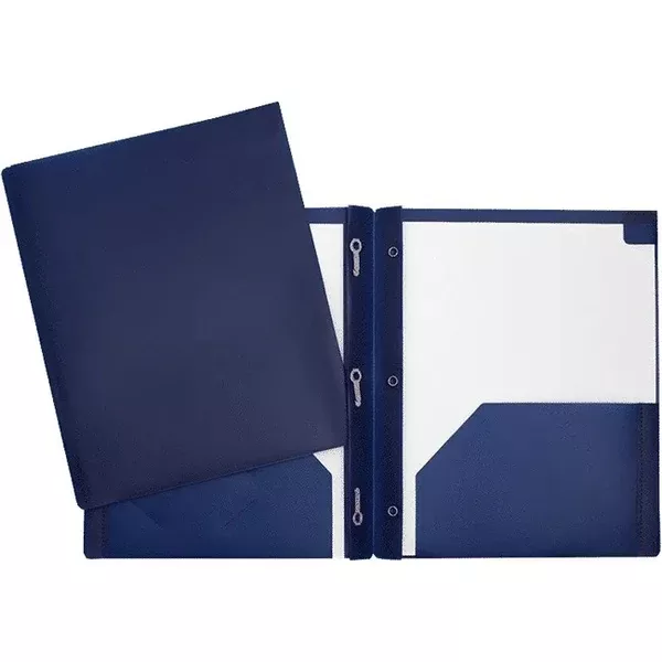 3 FAST.-2 POCK. BLUE POLY REPORT COVER (GCIPFDT2-BE)