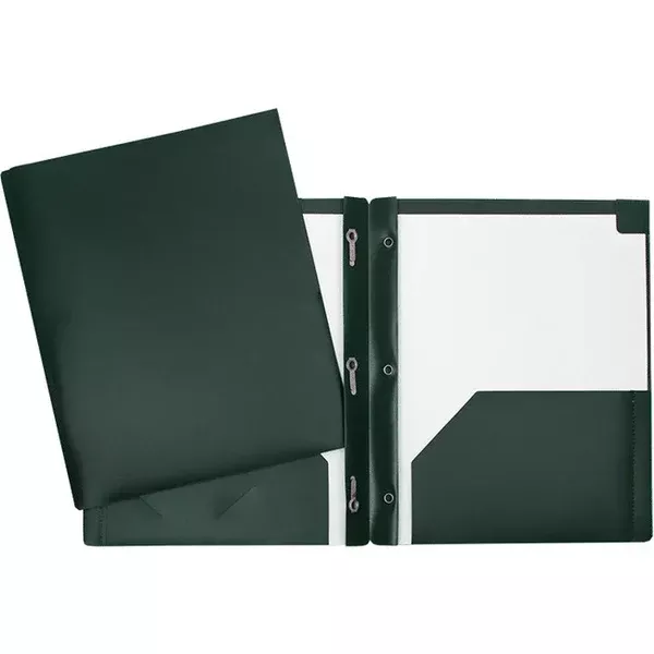3 FAST.-2 POCK. GREEN POLY REPORT COVER (GCIPFDT2-GN)