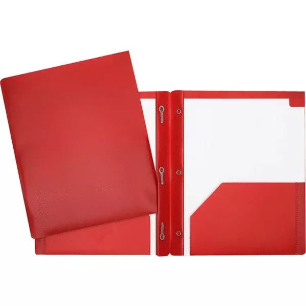3 FAST.-2 POCK. RED POLY REPORT COVER (GCIPFDT2-RD)