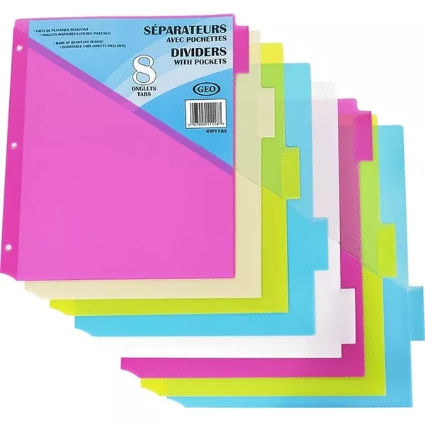 8 TABS+POCK PASTEL INDEX (GCIIP118A)