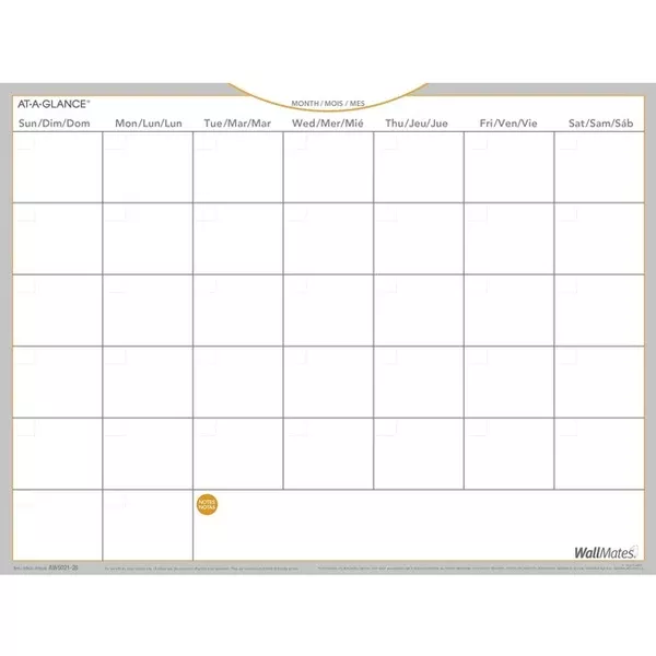 At-A-Glance Self-Adhesive Dry Erase Monthly Planner 18" x 24" (AAGAW5021-28)