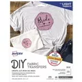 Avery 08938 8.5 in. x 11 in. Fabric Transfers - White (18/Pack)