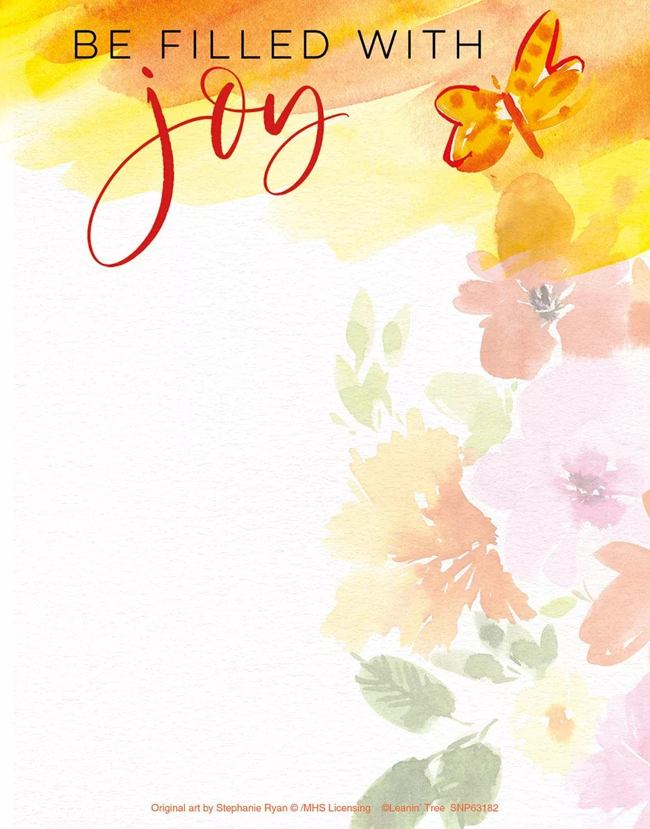 Be Filled With Joy Watercolor Greeting Card | LightheartedNotepad
