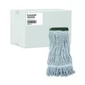 Boardwalk BWK552 Rayon/Polyester Wide Floor Finish Mop Head - Medium, White/Blue (12/Carton)