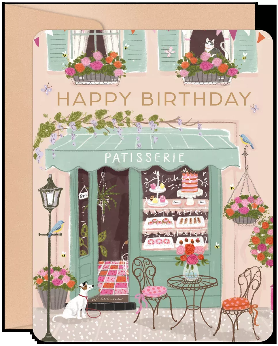 Charming Patisserie Birthday Card: Savor Every Little Moment | Cute Birthday Greeting Card