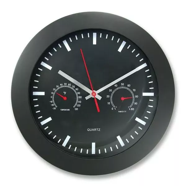 CLOCK RND 12" BLK FRM BAROMTRC (AOP6990)