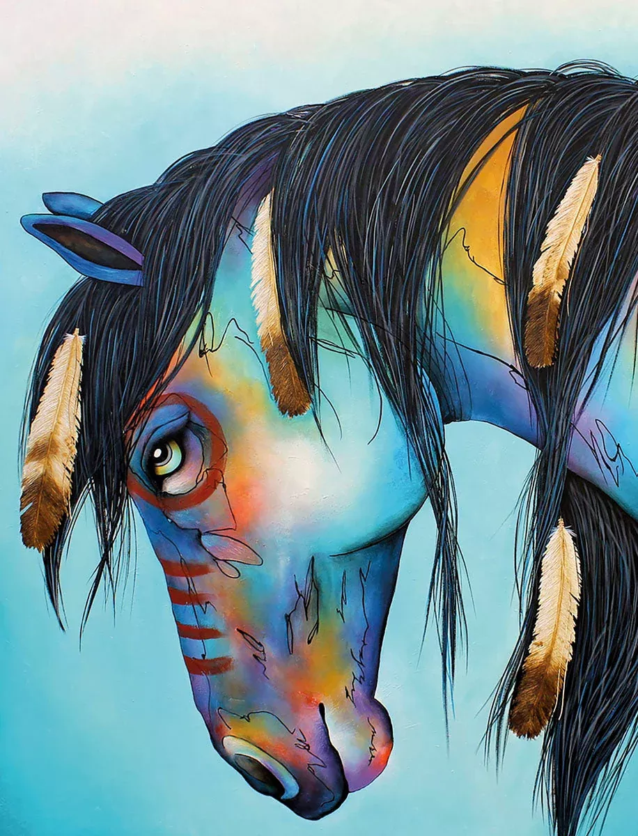 Colorful Native American Horse Blank Note Cards Set | Inspiring Blank Greeting Card