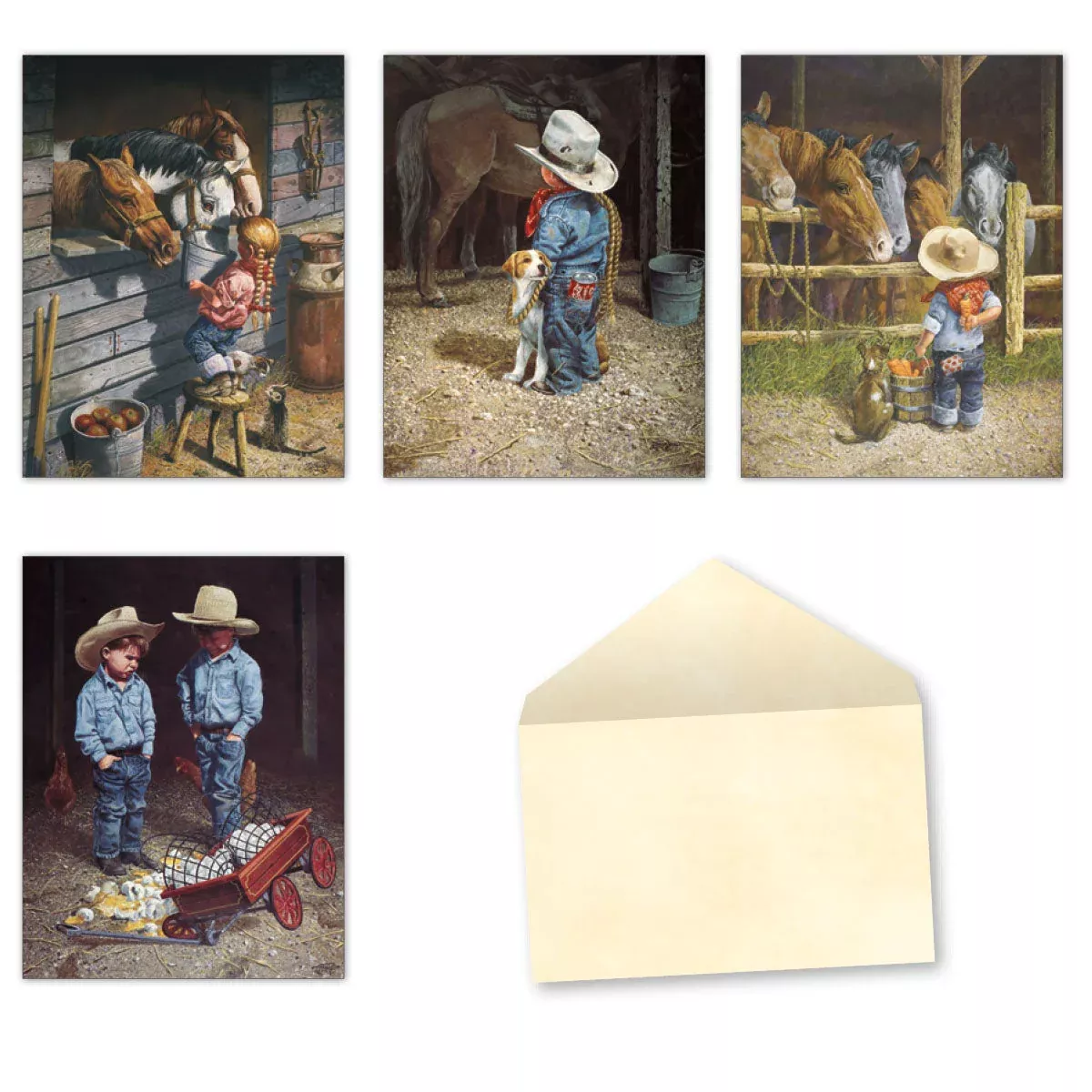 Don Crook Cowkids Greeting & Note Cards Set | CuteGreeting Card Assortment
