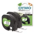 DYMO 10697 LetraTag 0.5 in. x 13 ft. Paper Label Tape Cassettes - White (2/Pack)