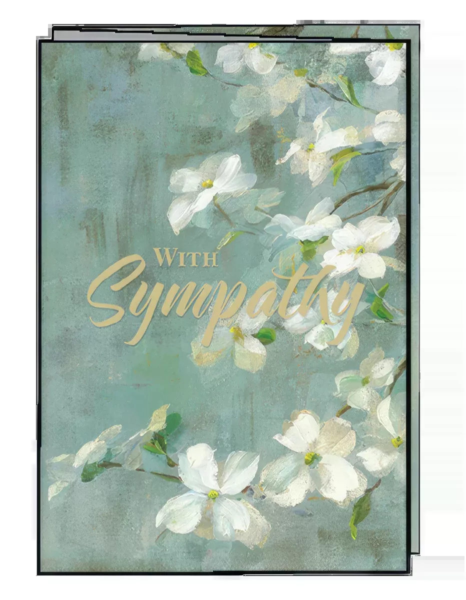 Elegant Floral Sympathy Greeting Card - Comforting Thoughts | Heartfelt Sympathy Greeting Card