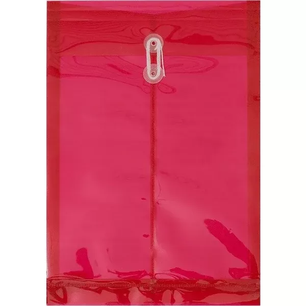 ENV.POLY TRANSP.9.5X13 RED (GCIW90012)