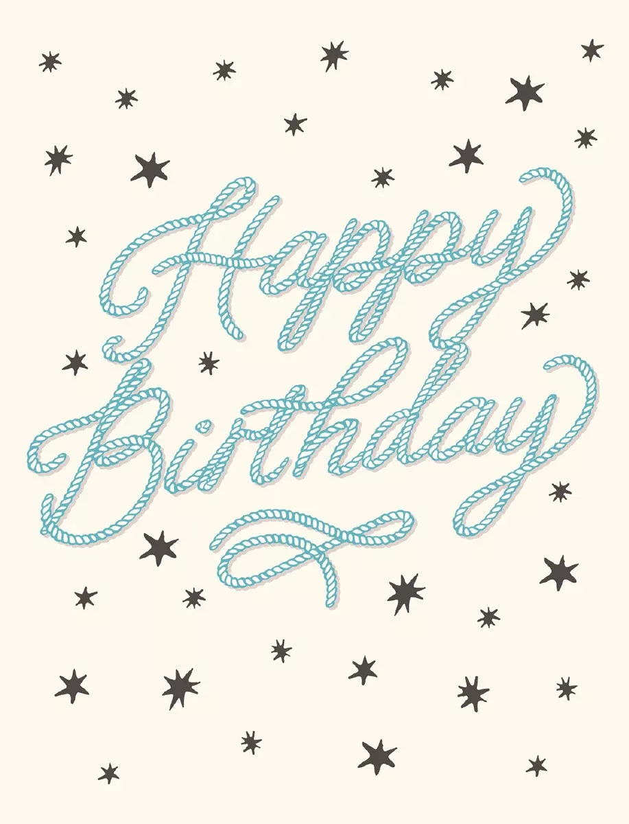 Happy Birthday Boot-Stompin' Starry Greeting Card | Lighthearted Birthday Greeting Card
