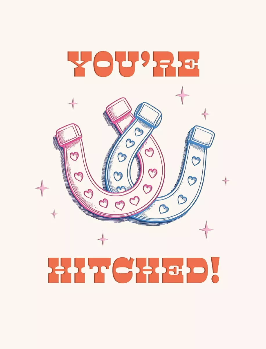 Horseshoe Hitched | Cute Wedding Greeting Card