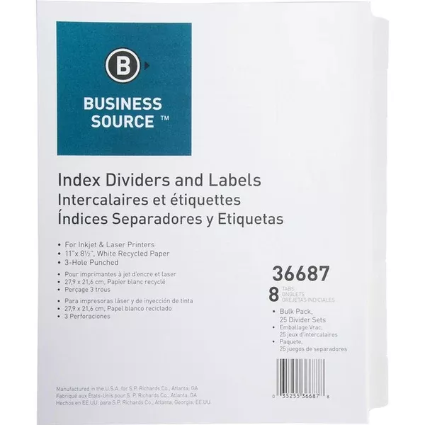 INDEX, LASR PUNCH *8 TAB*25set (BSN36687)