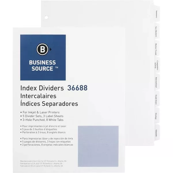 INDEX, LASR PUNCH *8 TAB*5 set (BSN36688)