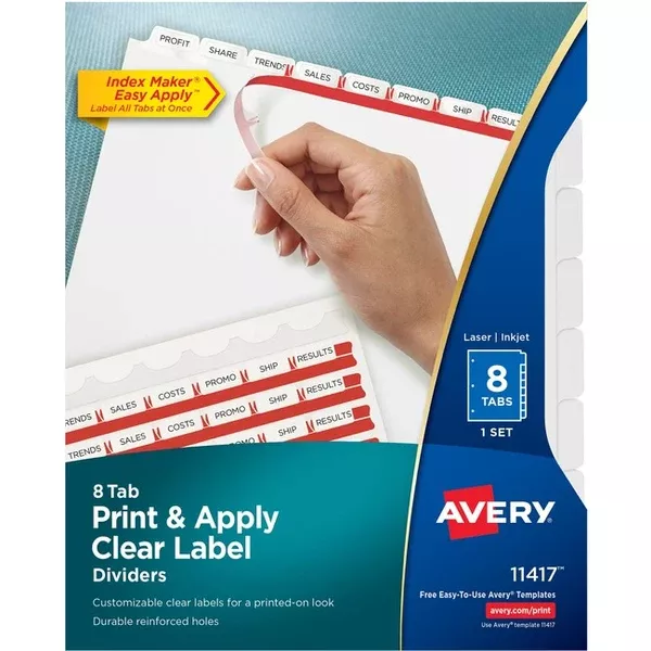 LASER INDEXMAKER 8TAB *WHITE (AVE11417)