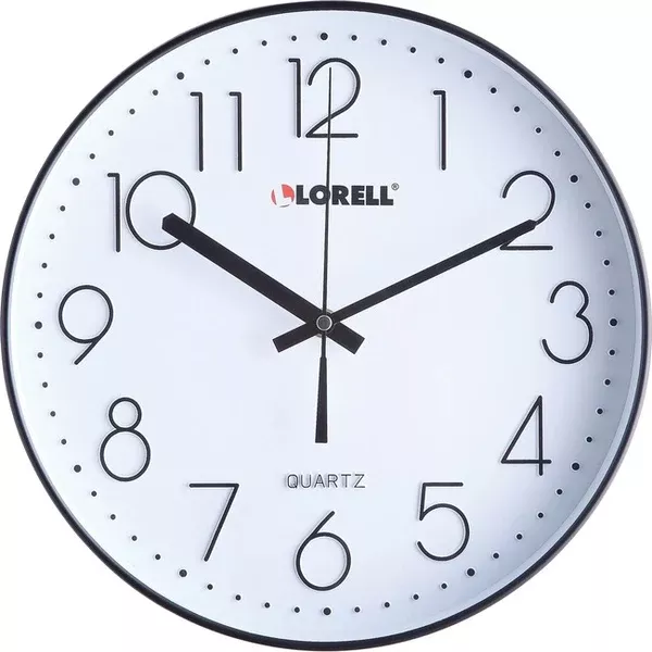 Lorell 12" Round Quiet Wall Clock (LLR61011)