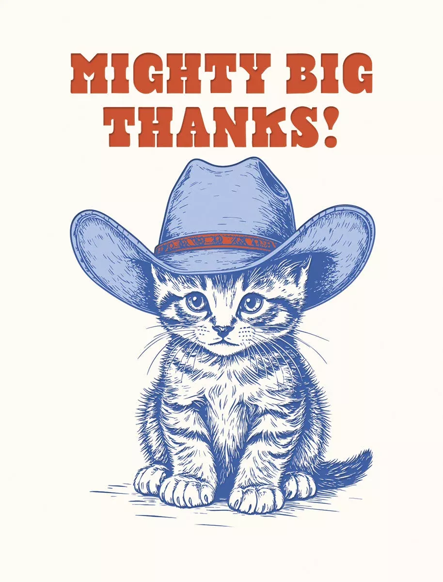 Mighty Meows Thanks | Cute Thank You Greeting Card