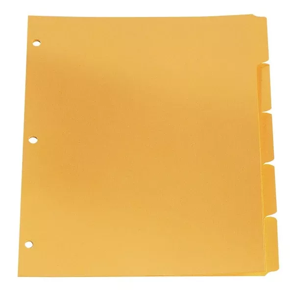 Oxford Reinforced Plain Tab Dividers - 5 Tabs, Letter-Size, Buff, 5/ST (OXFR213-5B/1)
