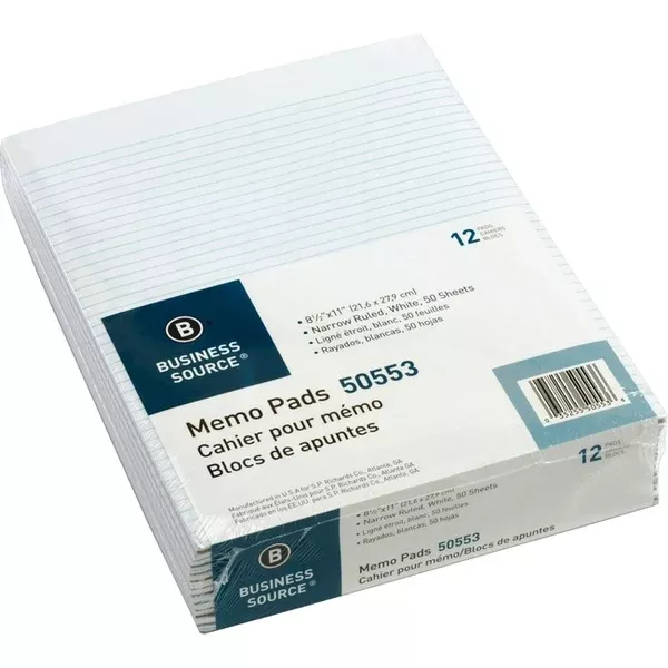 PAD,MEMO,RLD,8.5X11, WHITE (BSN50553)