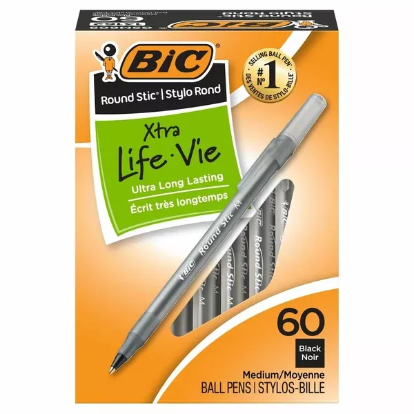 PEN R-STICK MED.PT BK (BICGSM609BK)