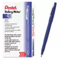 Pentel R100-C Rolling Writer Medium 0.8 millimeter Stick Rollerball Pen - Blue Ink/Barrel (1-Dozen)