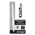 Pilot PIL20839 G2 Edge Premium Gel Roller Pen, Retractable, Fine 0.7 mm, Black Ink, White Barrel, Dozen