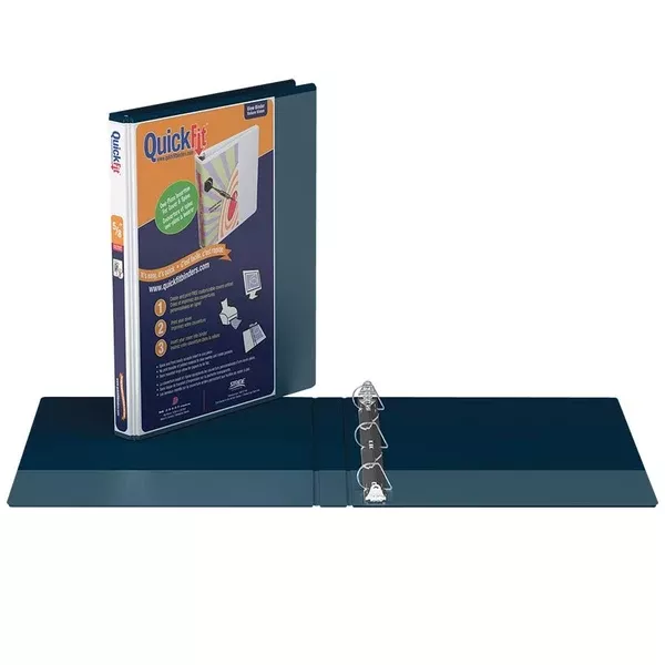 Q-FIT 5/8" D-RING NAVY VIEW BINDER (RGO87A072)