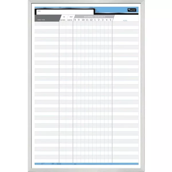 Quartet Bilingual Personnel Dry-Erase Board (QRT72029)