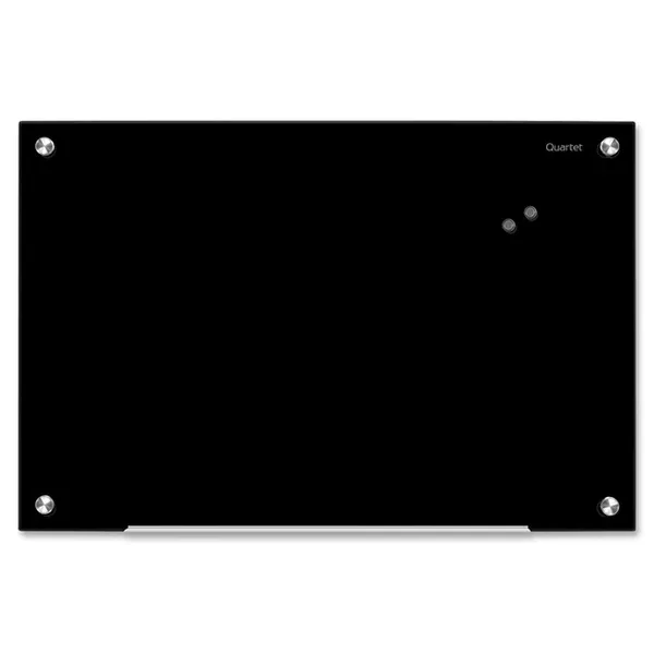 Quartet Infinity Magnetic Glass Dry-Erase Board, Black, 4' x 3' (QRT20121)