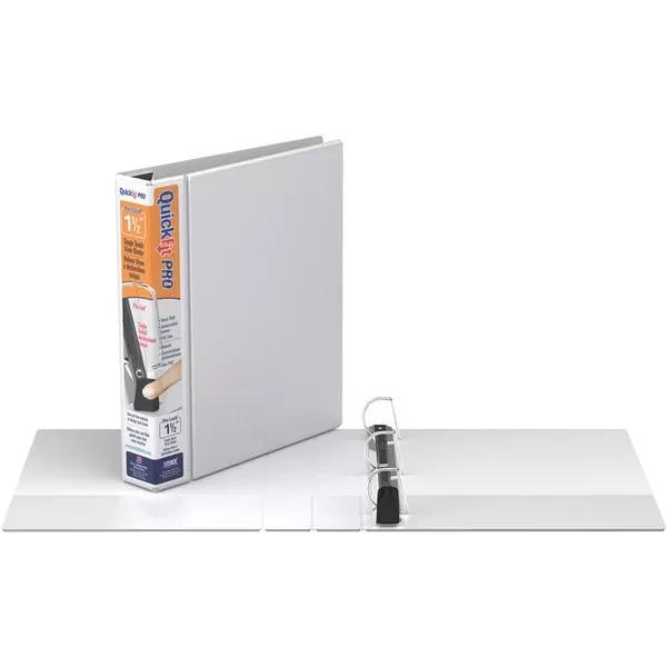 QuickFit PRO Heavy-Duty Single-Touch View Binder, Locking D Rings, 1.5 Inch, White (RGO90020)