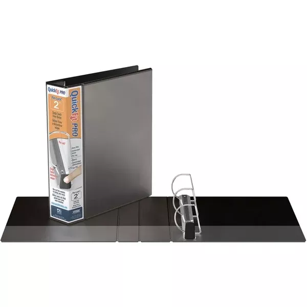 QuickFit PRO Heavy-Duty Single-Touch View Binder, Locking D Rings, 2 Inch, Black (RGO90031)