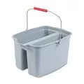 Rubbermaid Commercial FG262888GRAY 18 in. x 14.5 in. x 10 in. 19 qt. Plastic Double Utility Pail - Gray