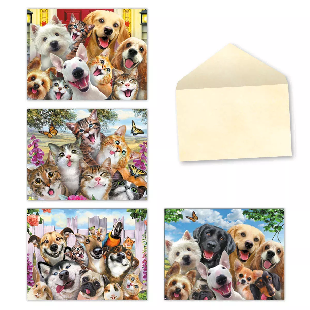 Selfies (Dogs & Cats) | CuteGreeting Card Assortment