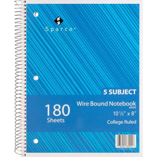 Sparco Wirebound College Ruled Notebooks (SPR83255)
