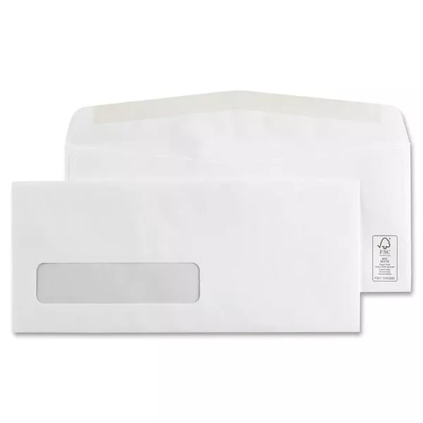Supremex Single Window Envelope #10, White, 500/Box (SPX1024445FSX)