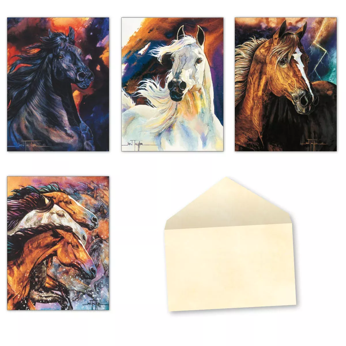 Untamed Spirits Horse Art Note Cards by Jan Taylor | InspiringGreeting Card Assortment