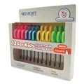 Westcott 13141 5 in. Long, 1.75 in. Cut Length Pointed Tip Kids Scissors - Assorted Handles (12/Pack)