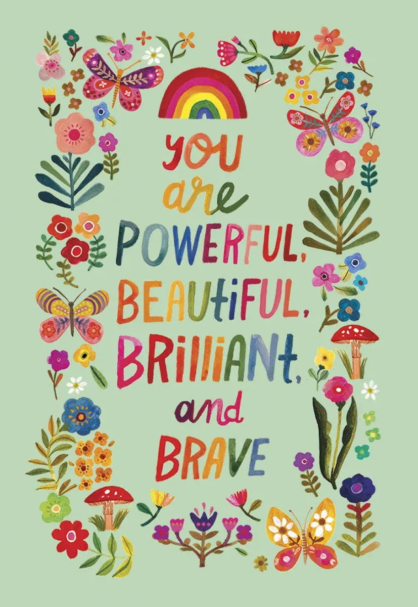 You Are Powerful, Beautiful, Brilliant, Brave Rainbow Magnet | EncouragingMagnet