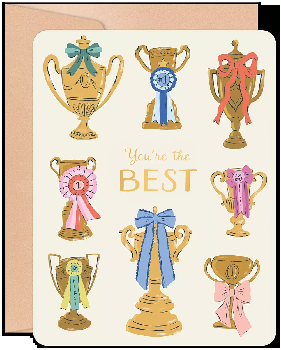 You're The Best Friendship Card - Award Winning Trophy Design | Complimentary Friendship Greeting Card