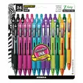 Zebra 12271 Z-Grip Medium 1 millimeter Retractable Ballpoint Pen - Assorted Artistic Ink/Barrel Colors (1-Set)