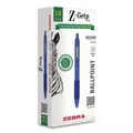 Zebra 20620 Z-Grip Medium 1 mm Recycled Retractable Ballpoint Pen - Blue Ink/Blue Barrel (1-Dozen)