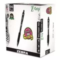 Zebra 22196 1 mm Z-Grip Retractable Ballpoint Pen - Medium/Black Ink/Clear/Black Barrel (96/Pack)