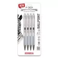 Zebra 27214 F-301 Signature Series Earthy Tones Fine 0.7 mm. Retractable Ballpoint Pen - Black Ink/Pewter Barrel (4/Pack)