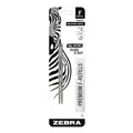 Zebra 89112 Fine 0.8 mm F-Series Conical Tip Ballpoint Stainless Steel Pen Refill - Black Ink (2/Pack)