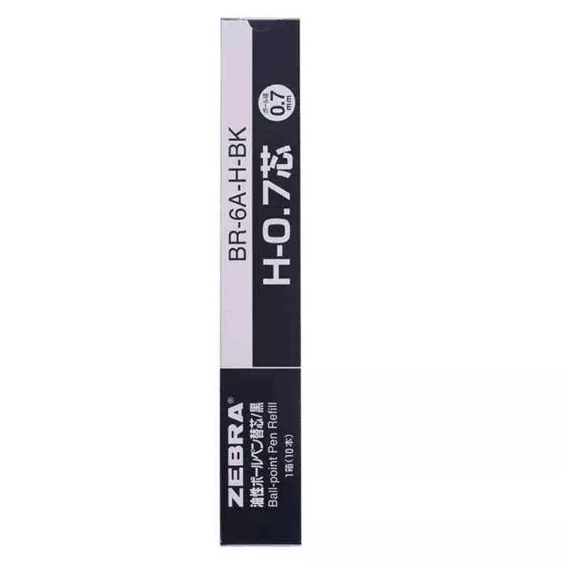 Zebra H-0.7 Ballpoint Pen Refill - 0.7 mm - Black/Blue/Red - 10 Pack