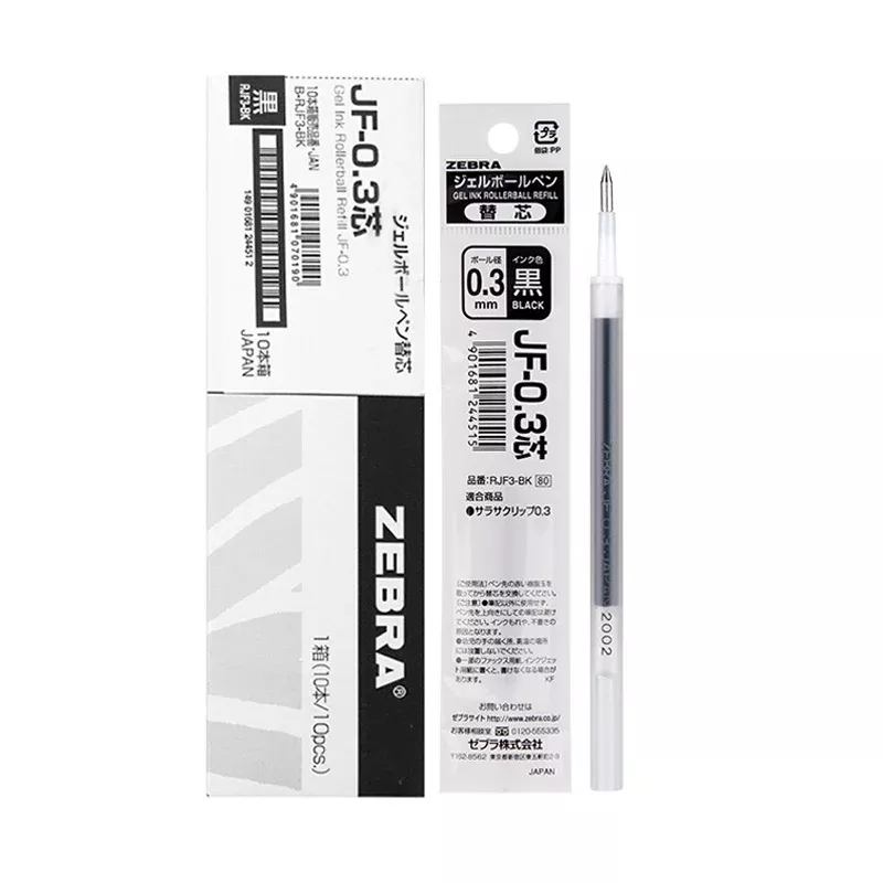 Zebra JF-0.3 Sarasa Gel Ballpoint Pen Refills,0.3mm,10 Pack