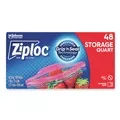 Ziploc 351317BX 9.63 in. x 8.5 in. Quart Triple System Seal Double Zipper Storage Bags - Clear (48/Box)